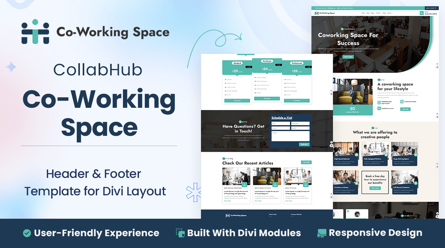 CollabHub Co-Working Space Template for Divi