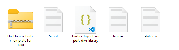 Divi Barber Template - File Structure