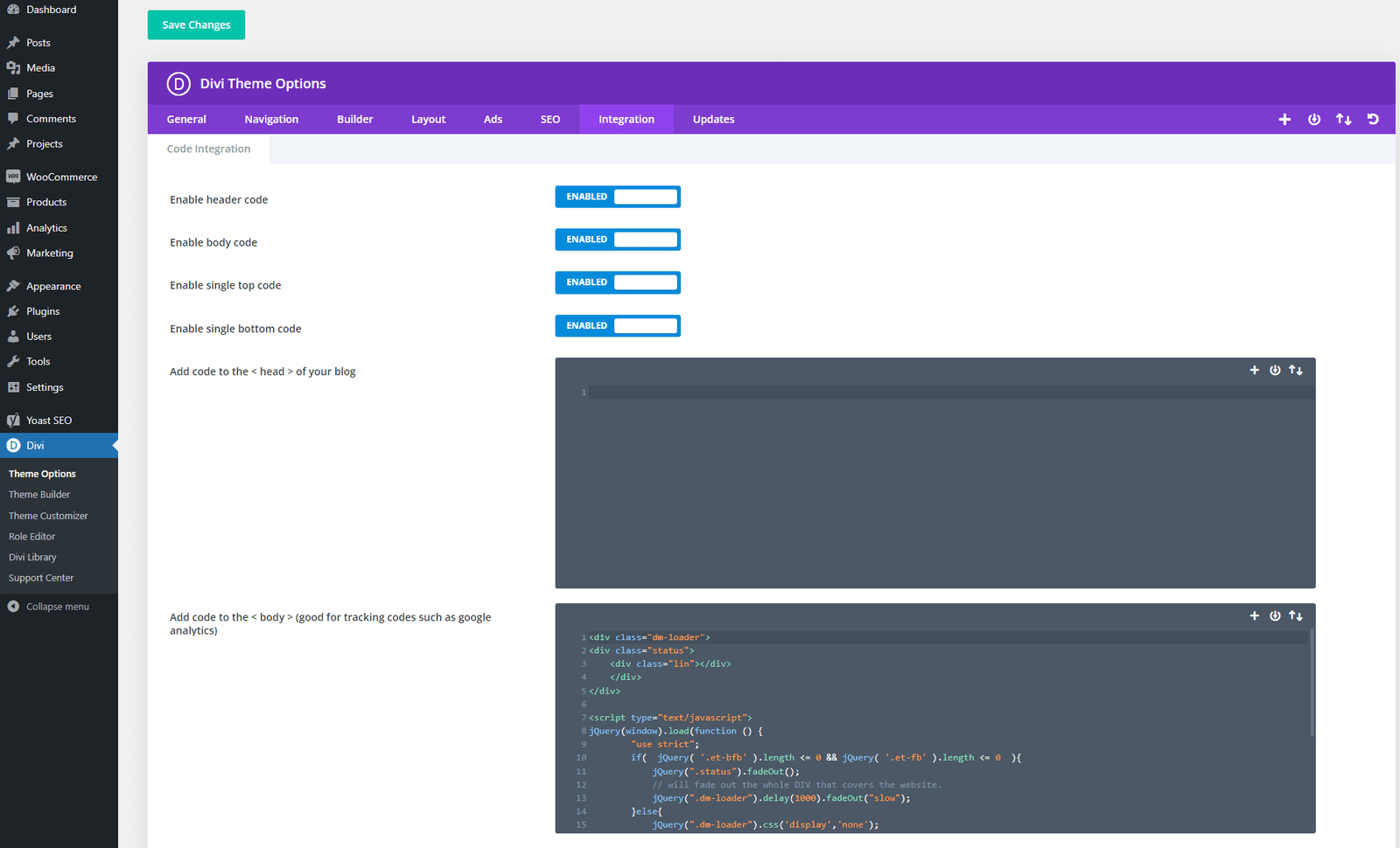 Step 3-Add Custom JS Code - Install one page Template