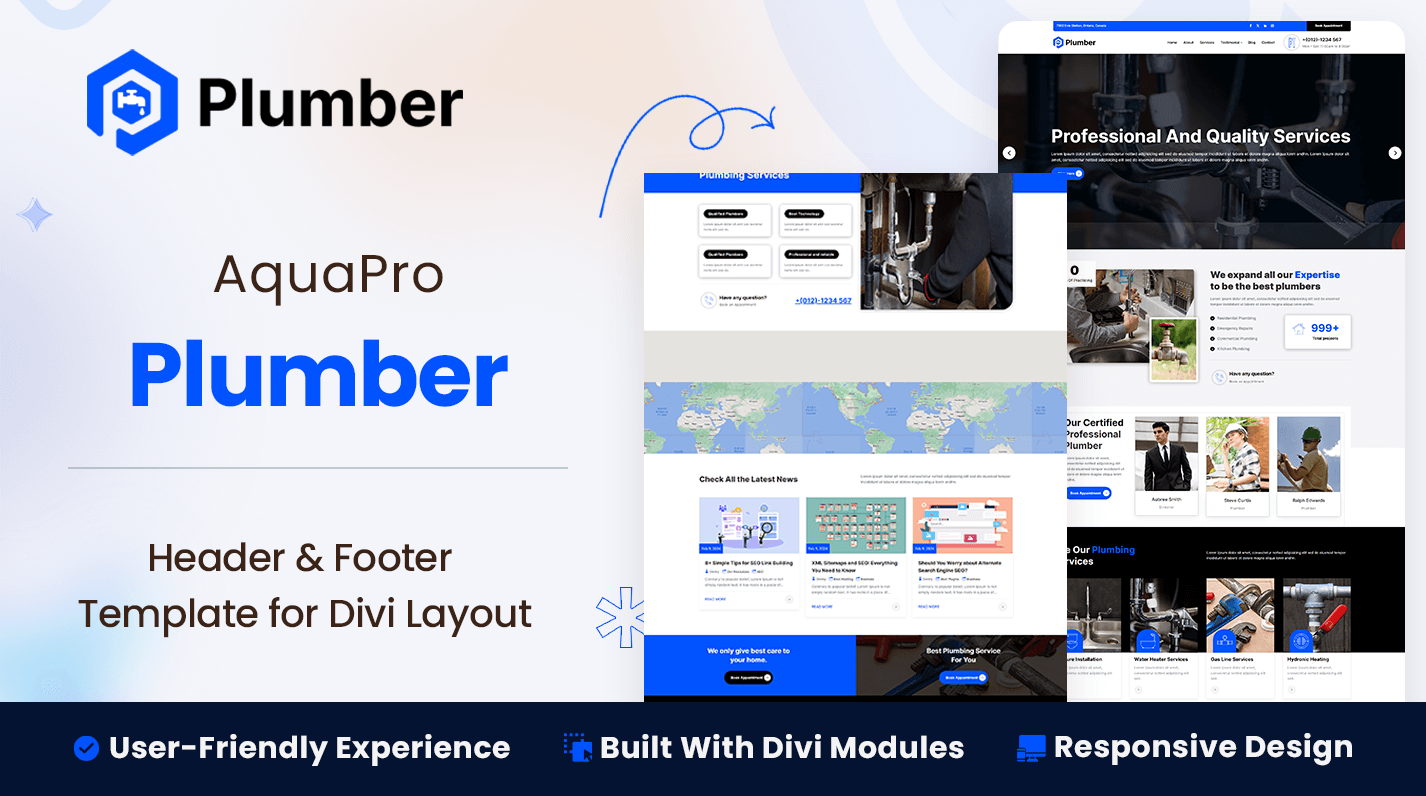 AquaPro – Plumbing Services Template for Divi-DiviDream