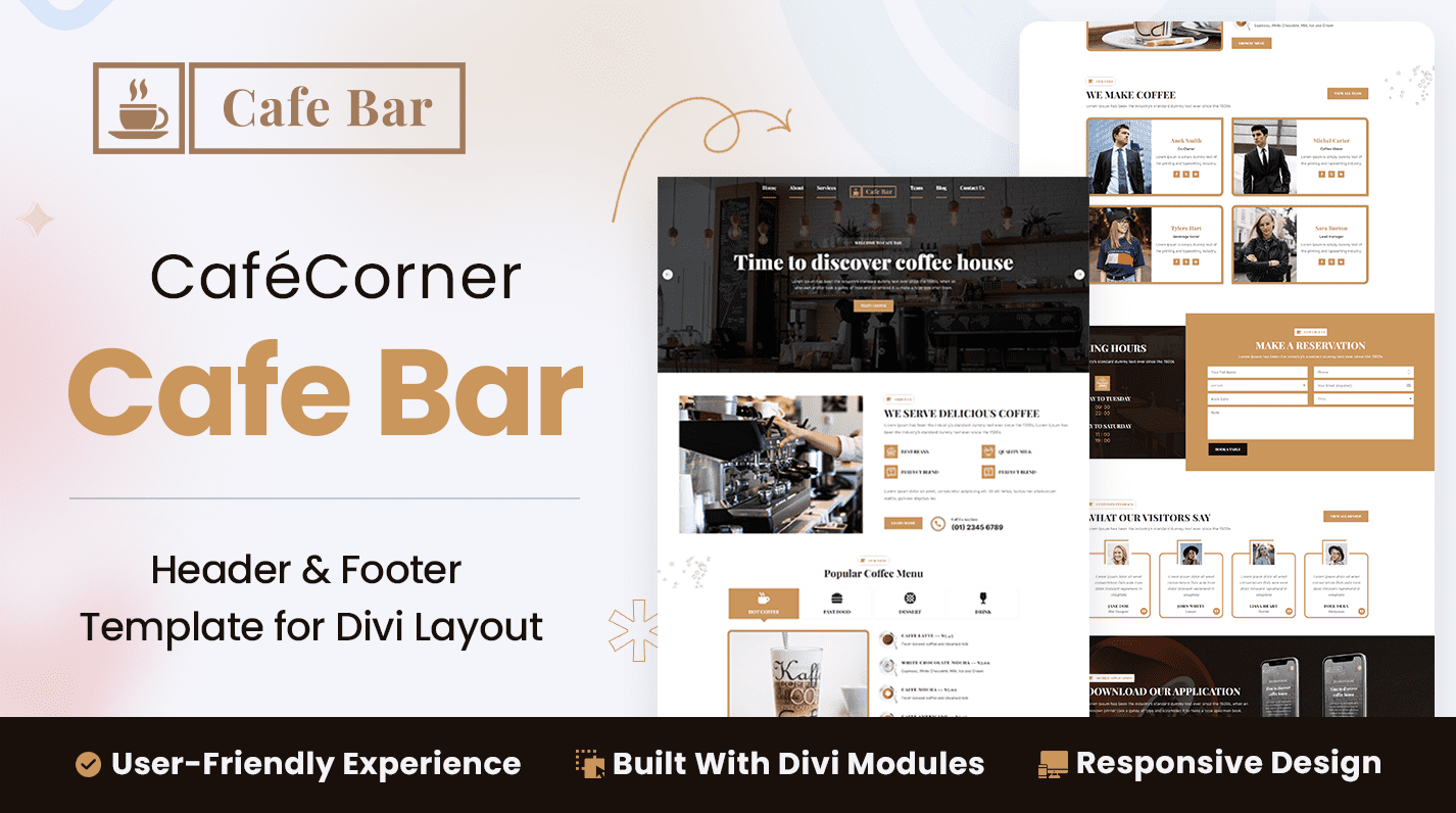 Cafe Bar Layout for Divi - DiviDream | The Divi Marketplace