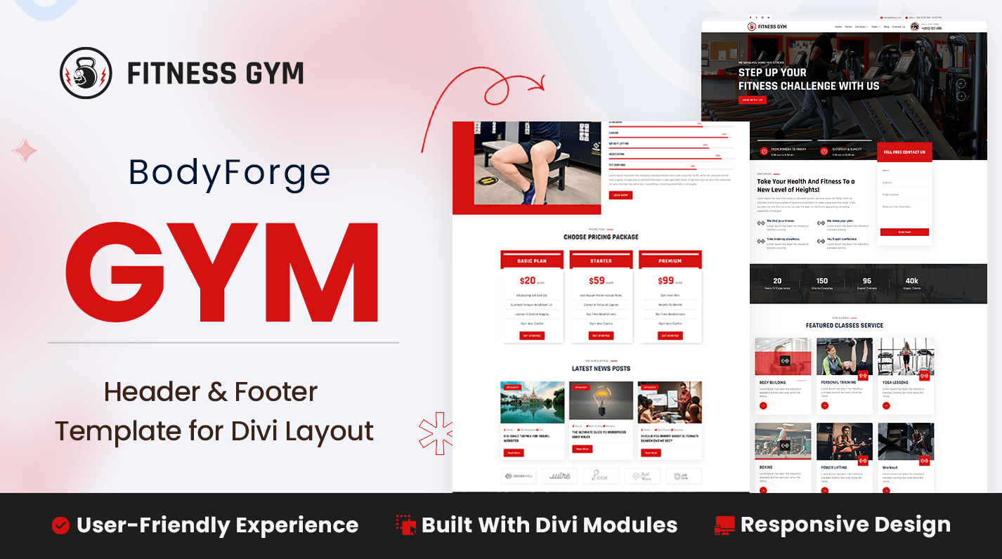 Gym Fitness Divi Layout