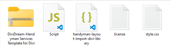 Handyman Services Divi Layout File Structure Image