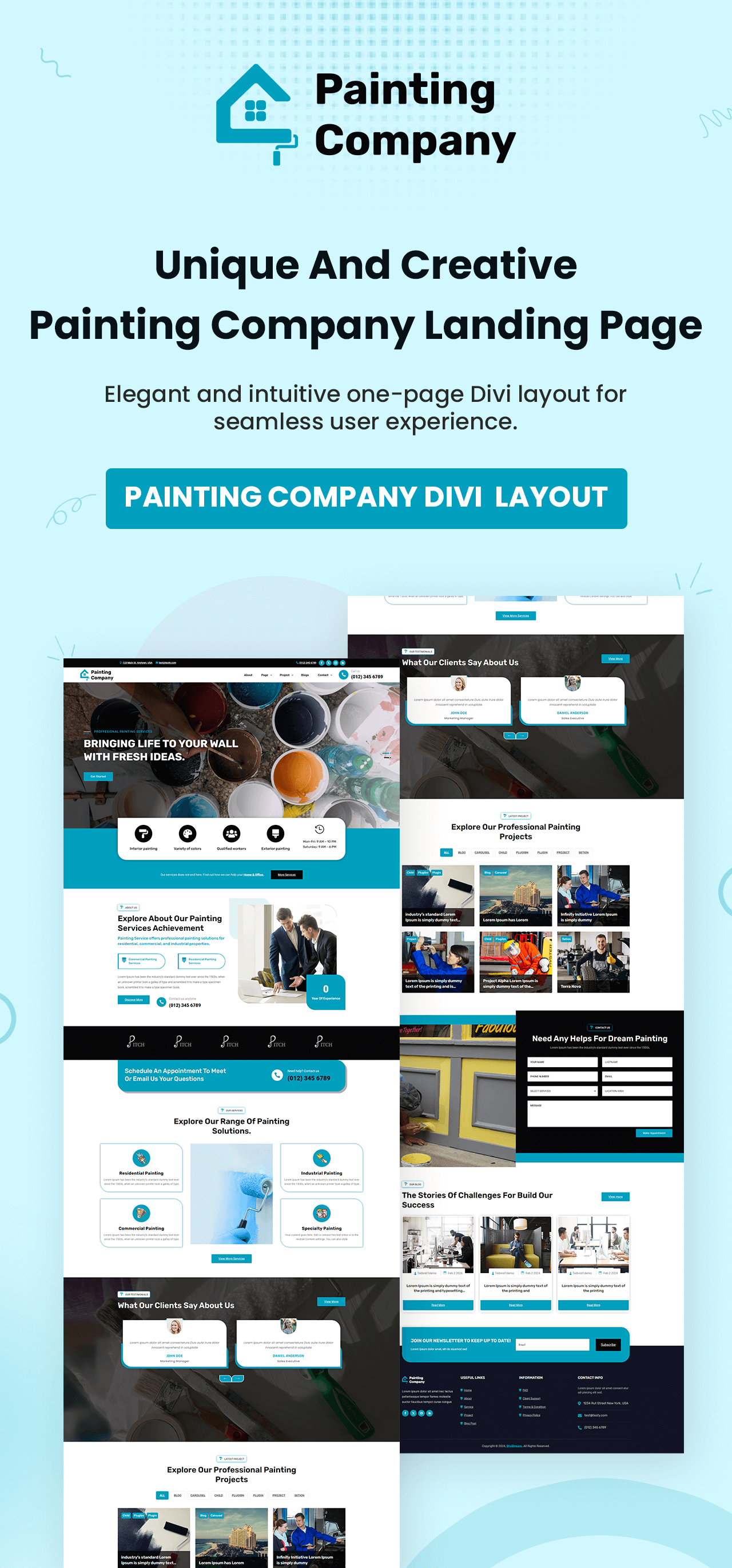 Painting Home Page Divi Layout