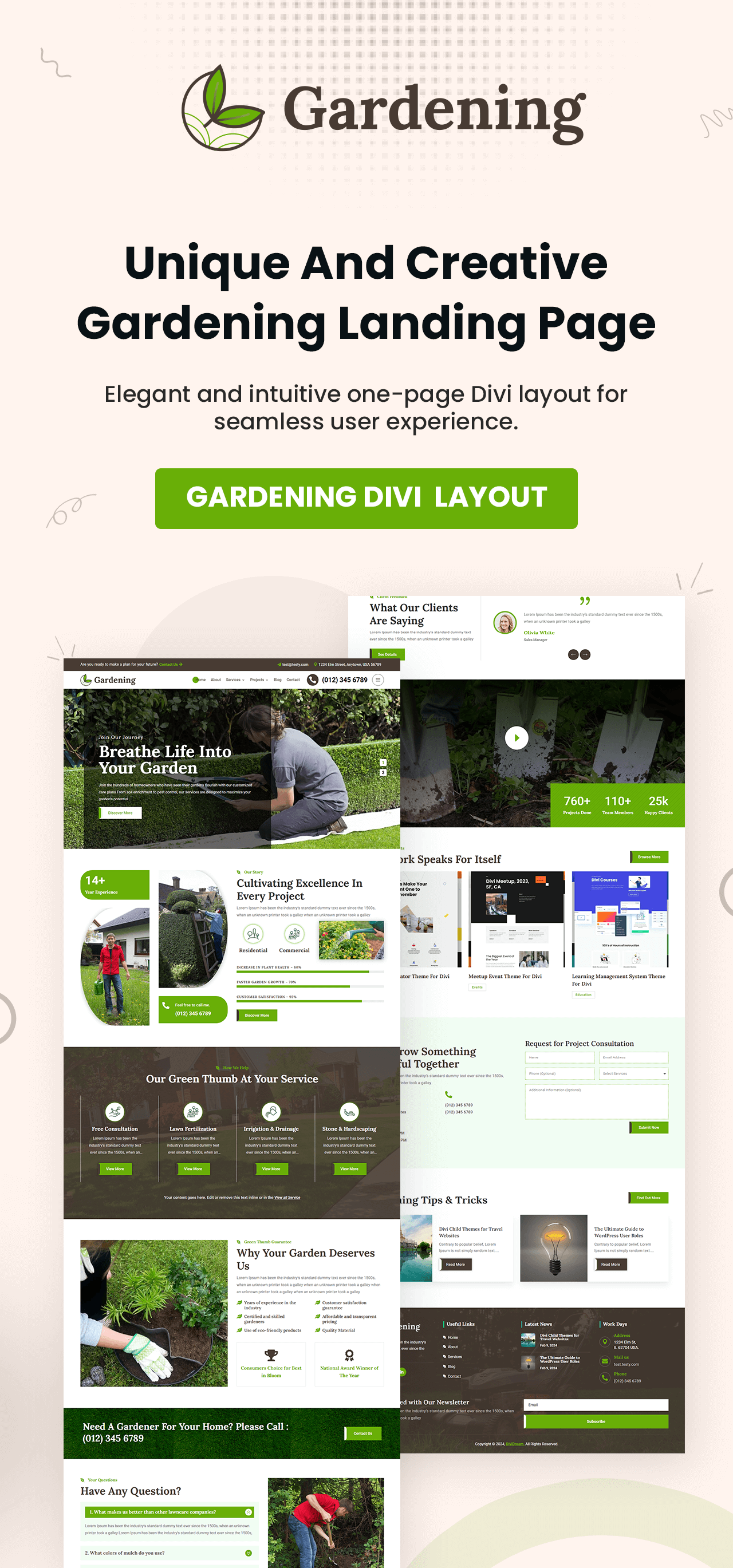 Gardening Divi Layout