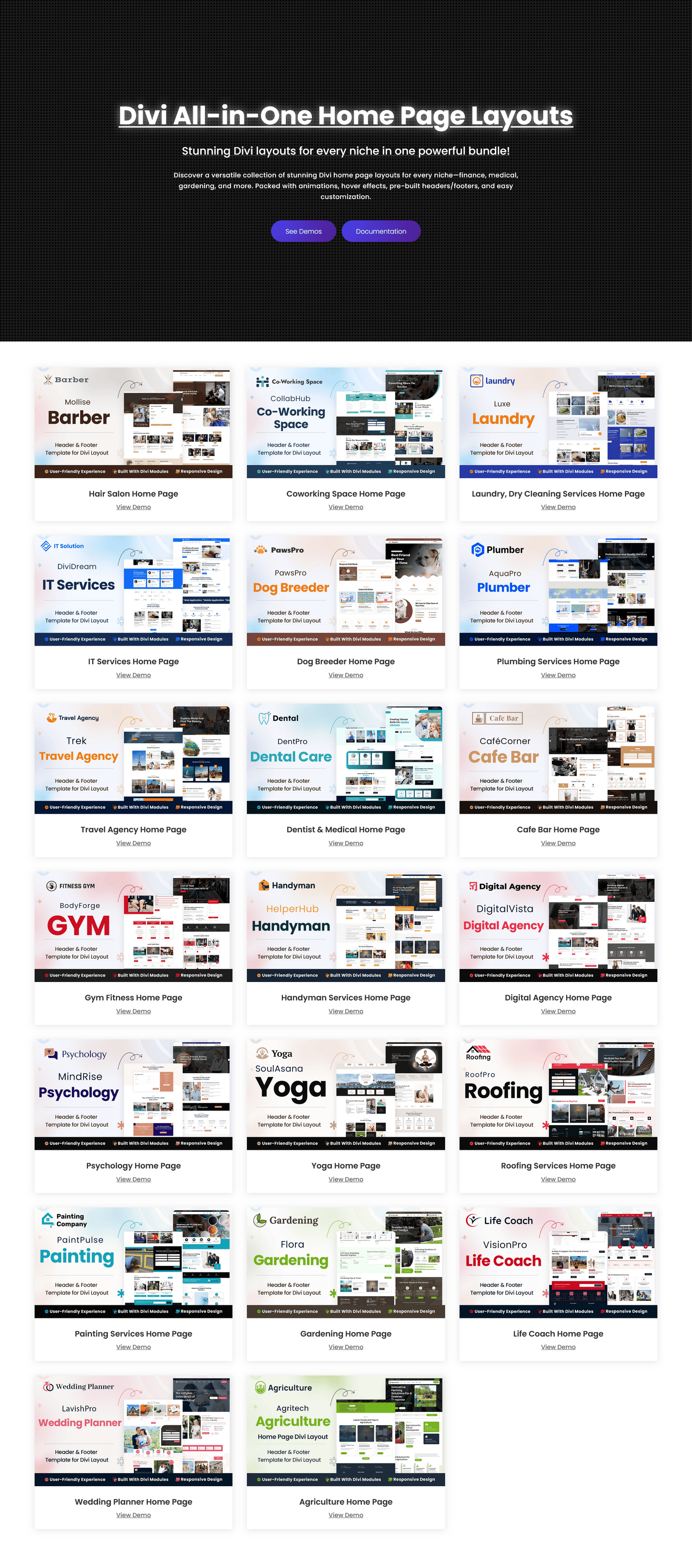 Divi All-in-One Home Page Layouts Bundle-Image