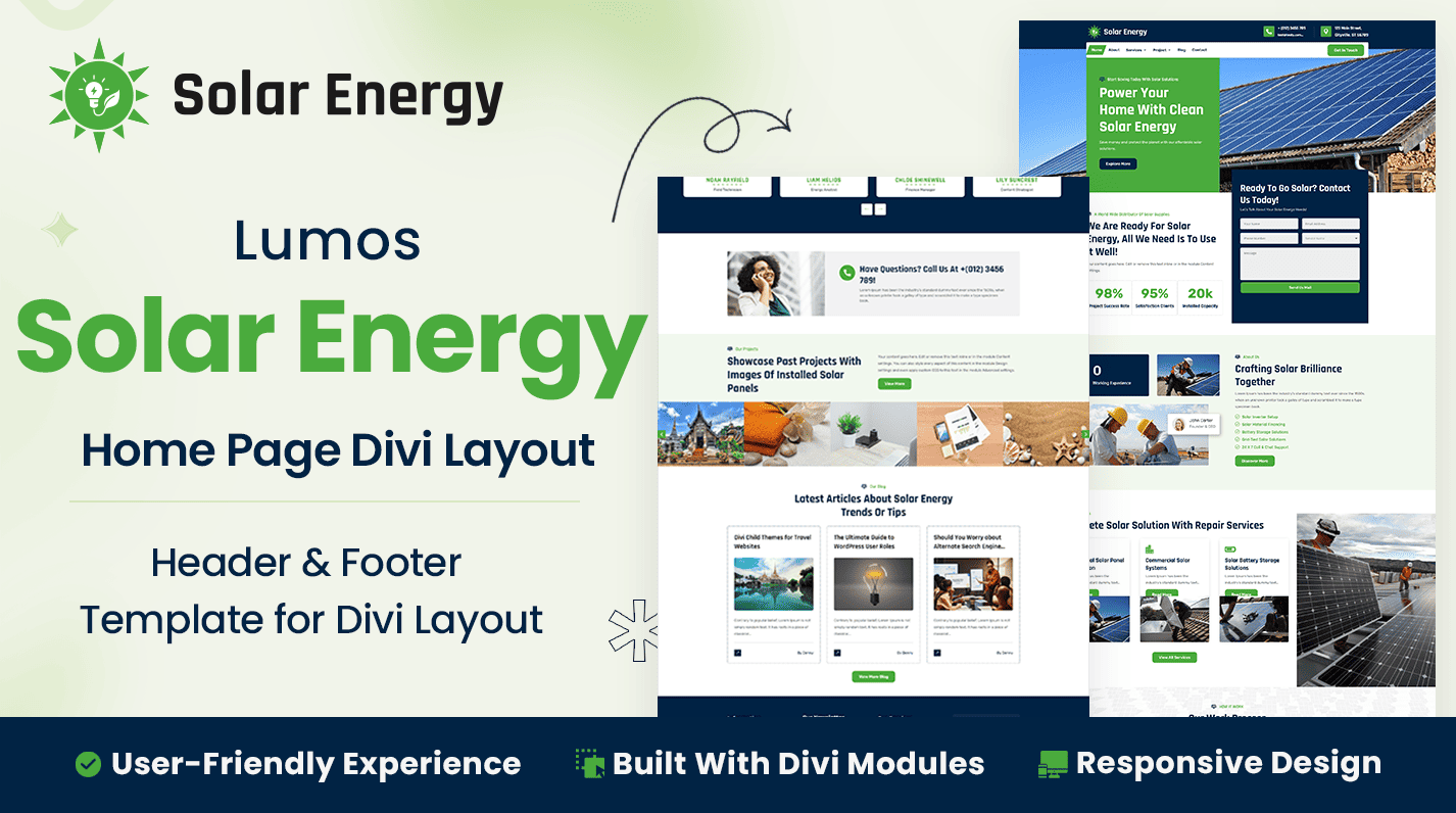 Solar Energy Divi Layout Featured Image