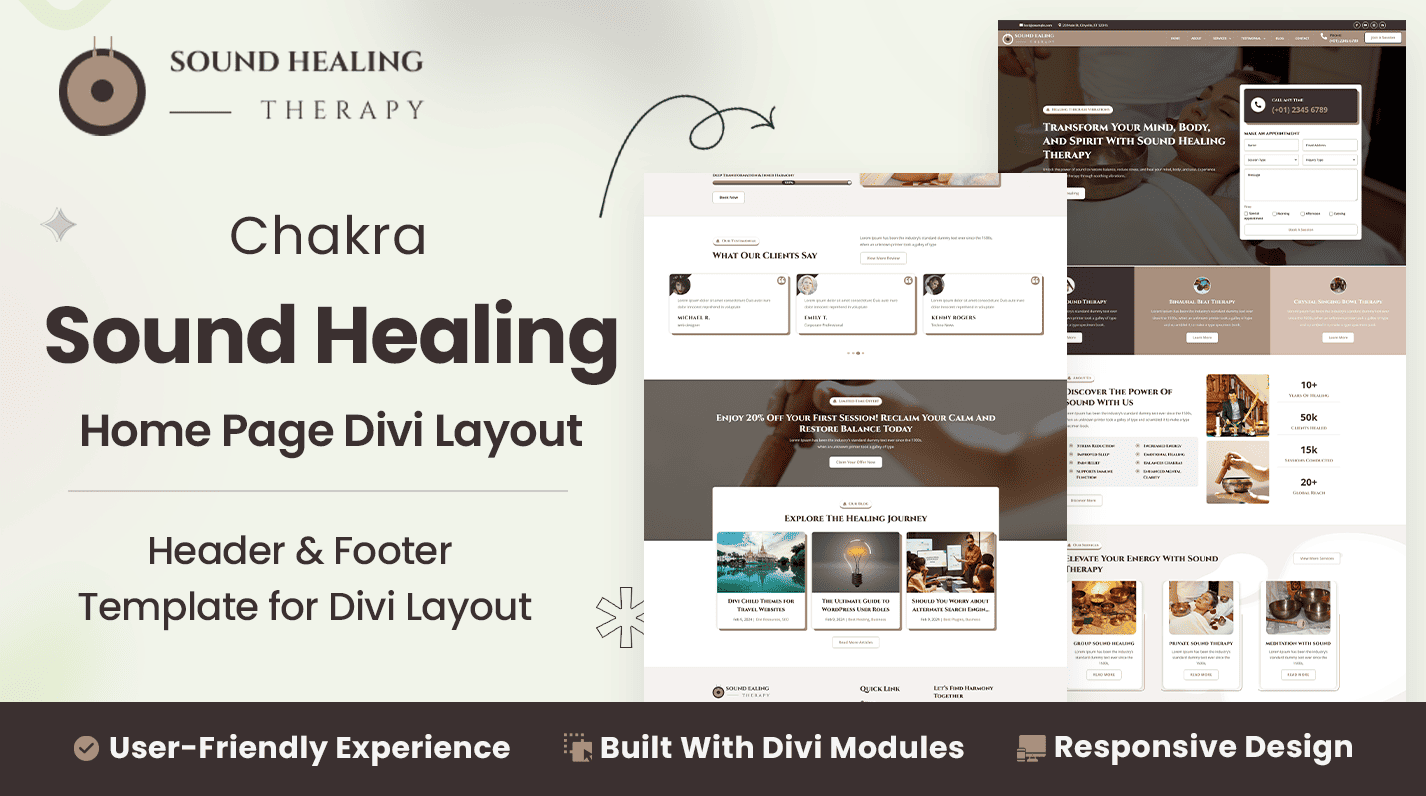 Sound Healing Therapy Divi Layout Featured Image