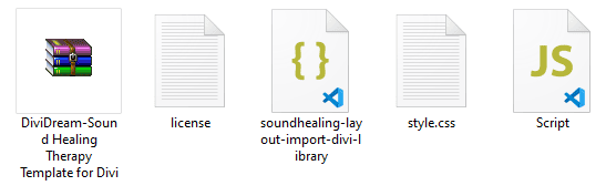 Sound Healing Therapy Divi Layout File Structure Image