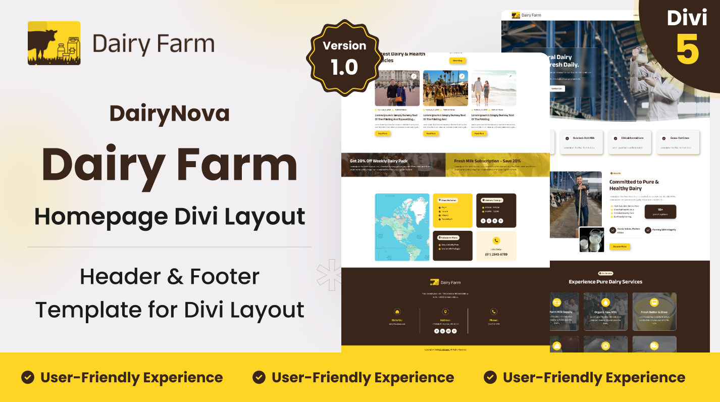 Dairy Farm Home Page Divi Layout